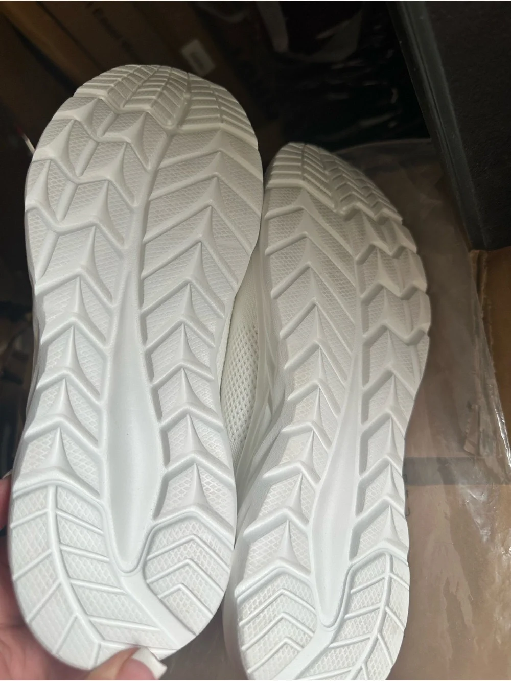 Womens Slip-On Knit Athletic Shoes - White